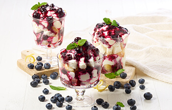 Blueberry Angel Food Cake Mini Trifles