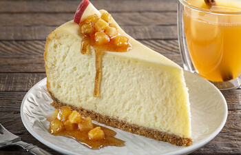 Cheesecake with Cinnamon Spiced Apple Cider Glaze