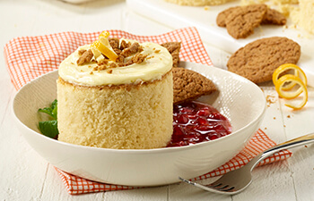 Orange Cake Pomegranate Compote Bowl