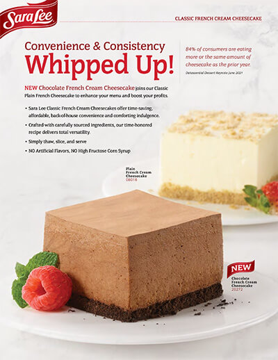 Sara Lee<sup>®</sup> French Cream Cheesecake Brochure
