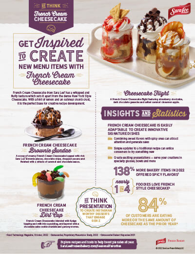 Re-Think French Cream Cheesecake Sell Sheet