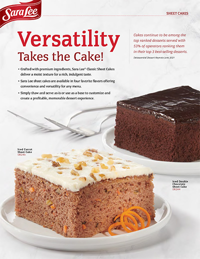 Sara Lee<sup>®</sup> Sheet Cake Sell Sheet