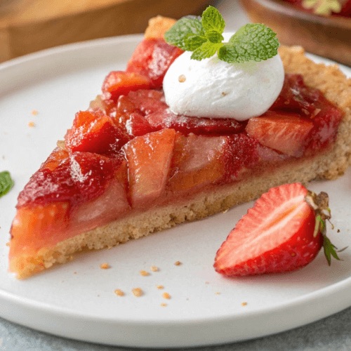 Strawberry Rhubarb Pie with Whipped Coconut Yogurt