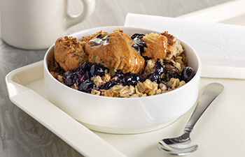 Warm Double Blueberry Muffin Oatmeal Bowl
