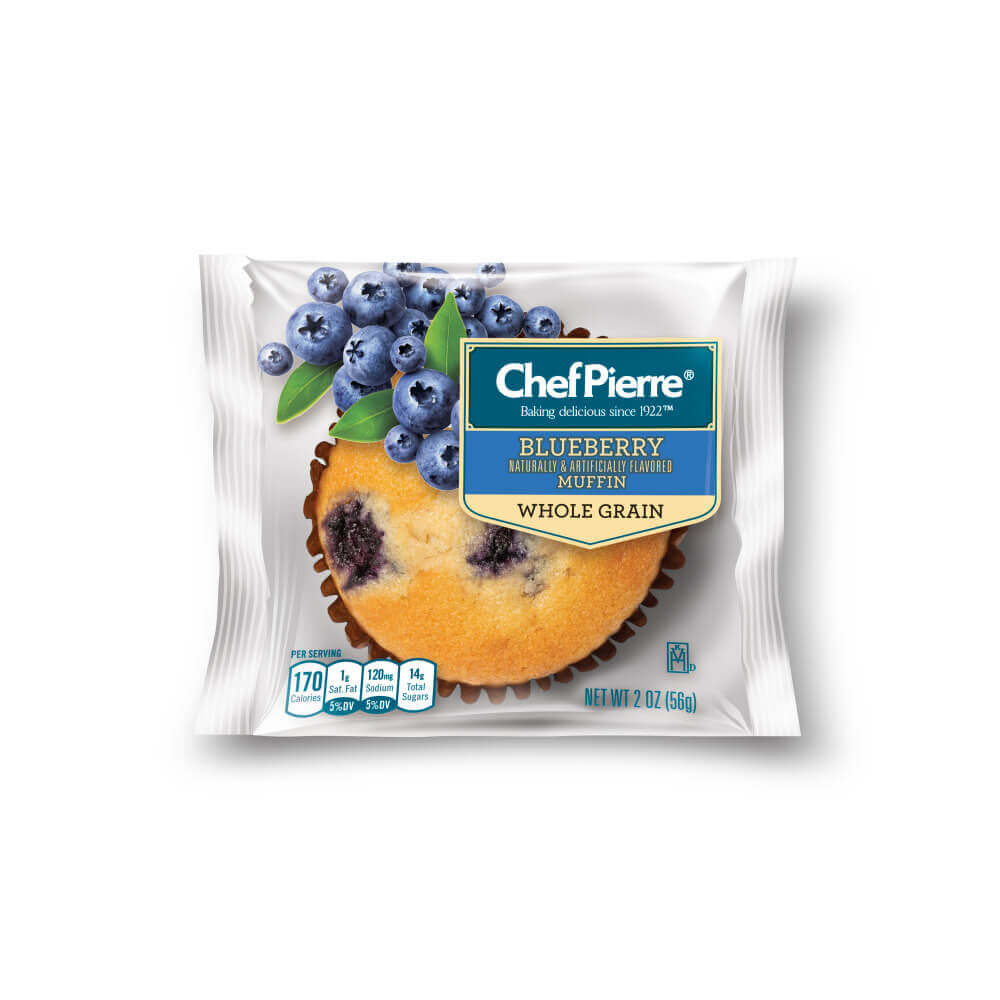 Chef Pierre® Individually Wrapped Muffin 51% Whole Grain Blueberry 48ct/2oz
