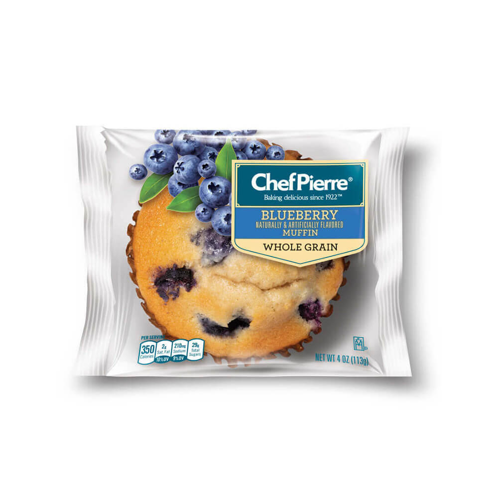 Chef Pierre® Individually Wrapped Muffin 51% Whole Grain Blueberry 24ct/4oz